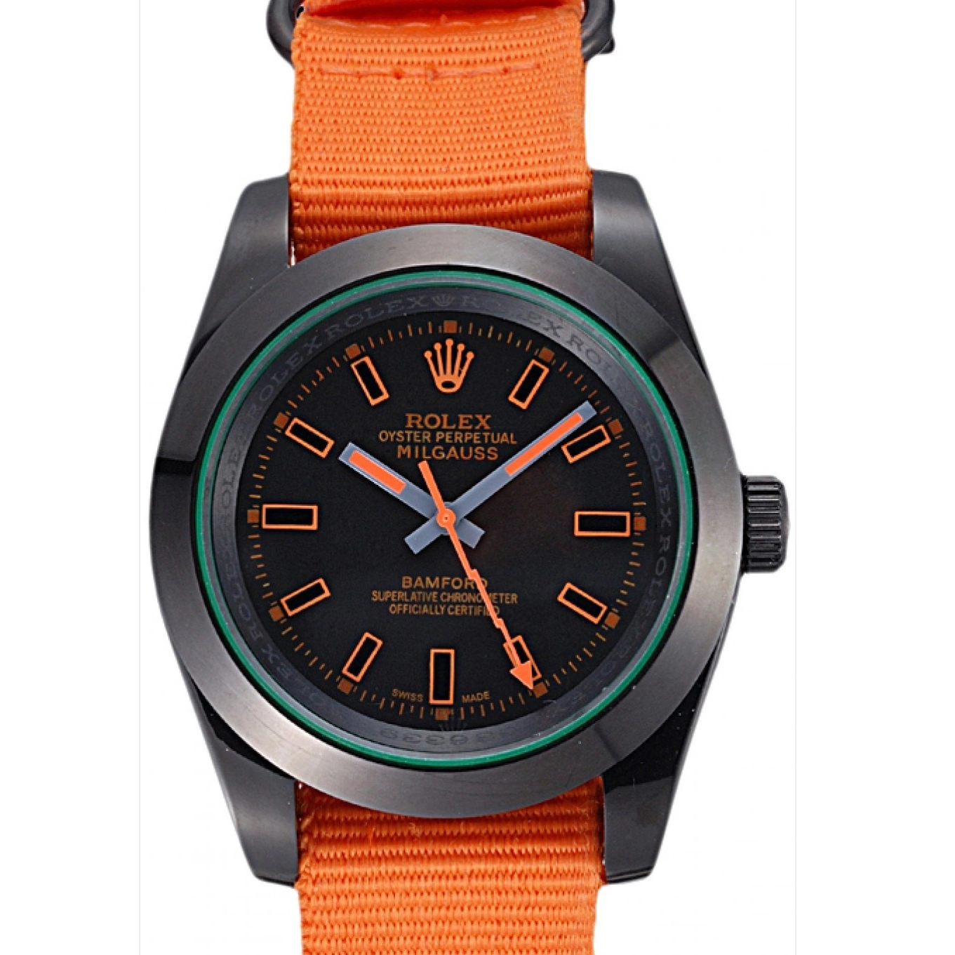 622003 Orange Rolex Strap Nylon Milgauss Bamford 0728